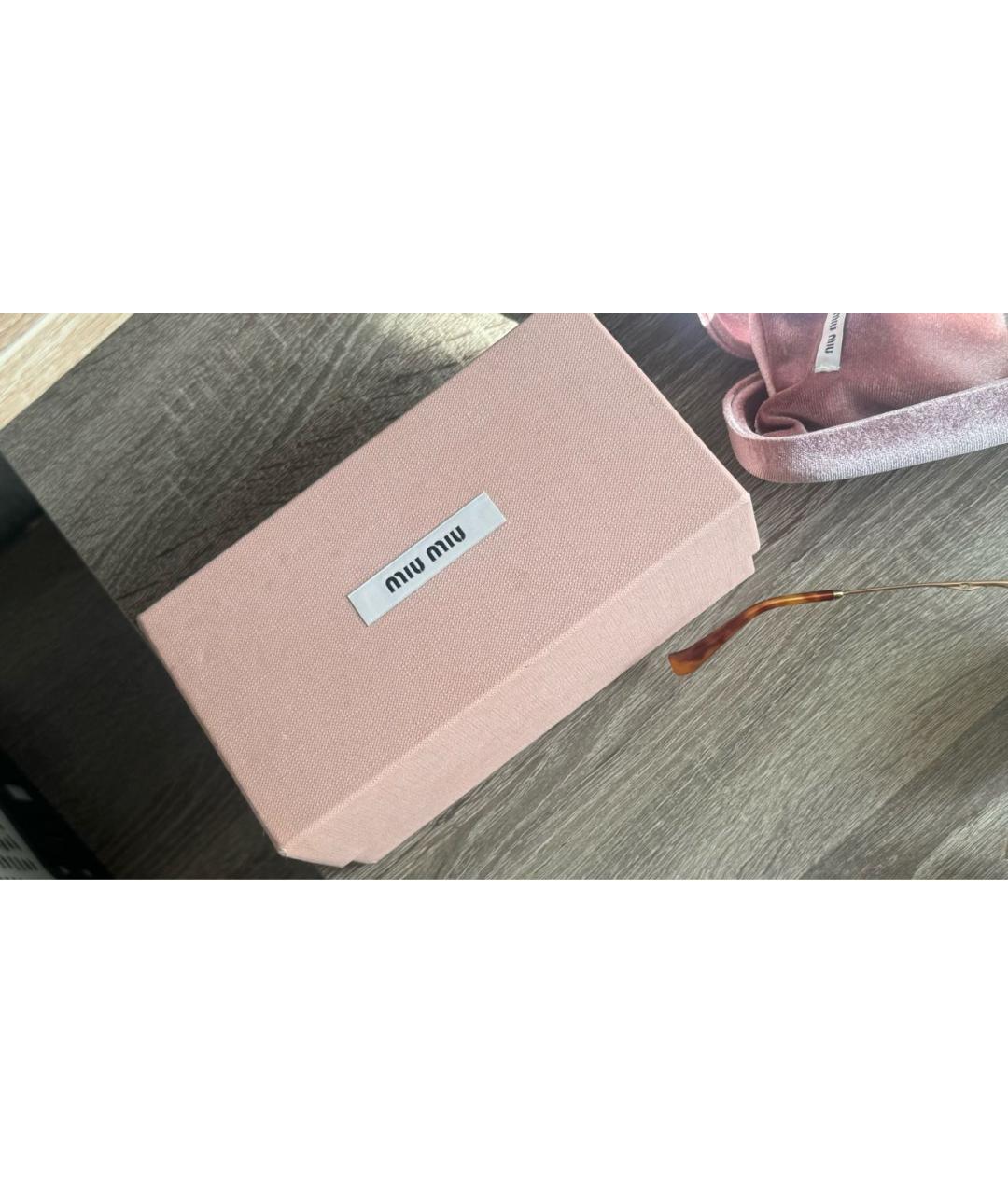 MIU MIU Коричневые металлические солнцезащитные очки, фото 4