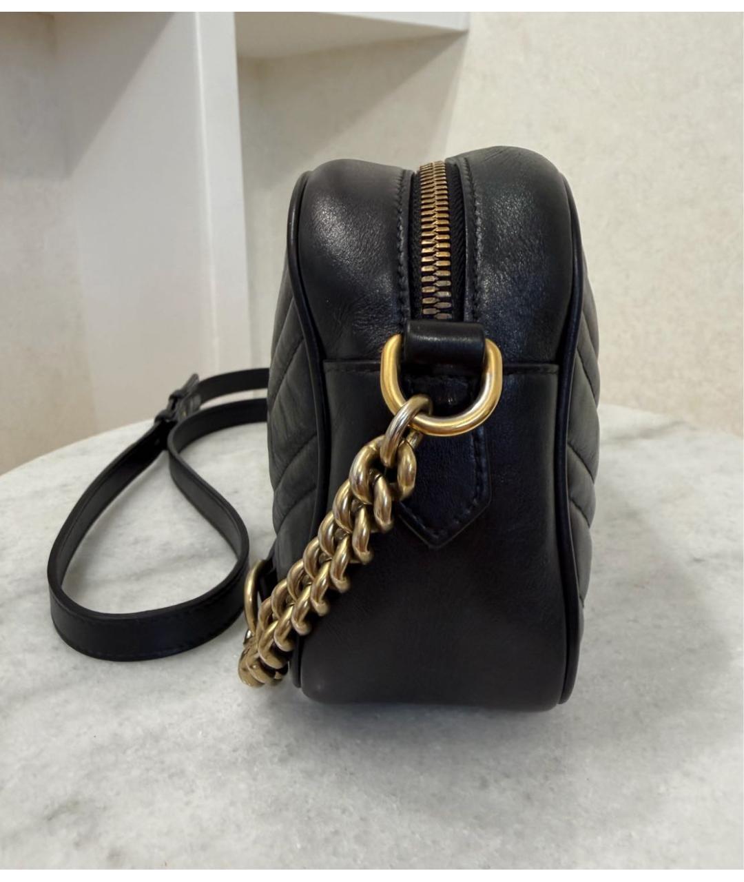 GUCCI Черная кожаная сумка через плечо, фото 4