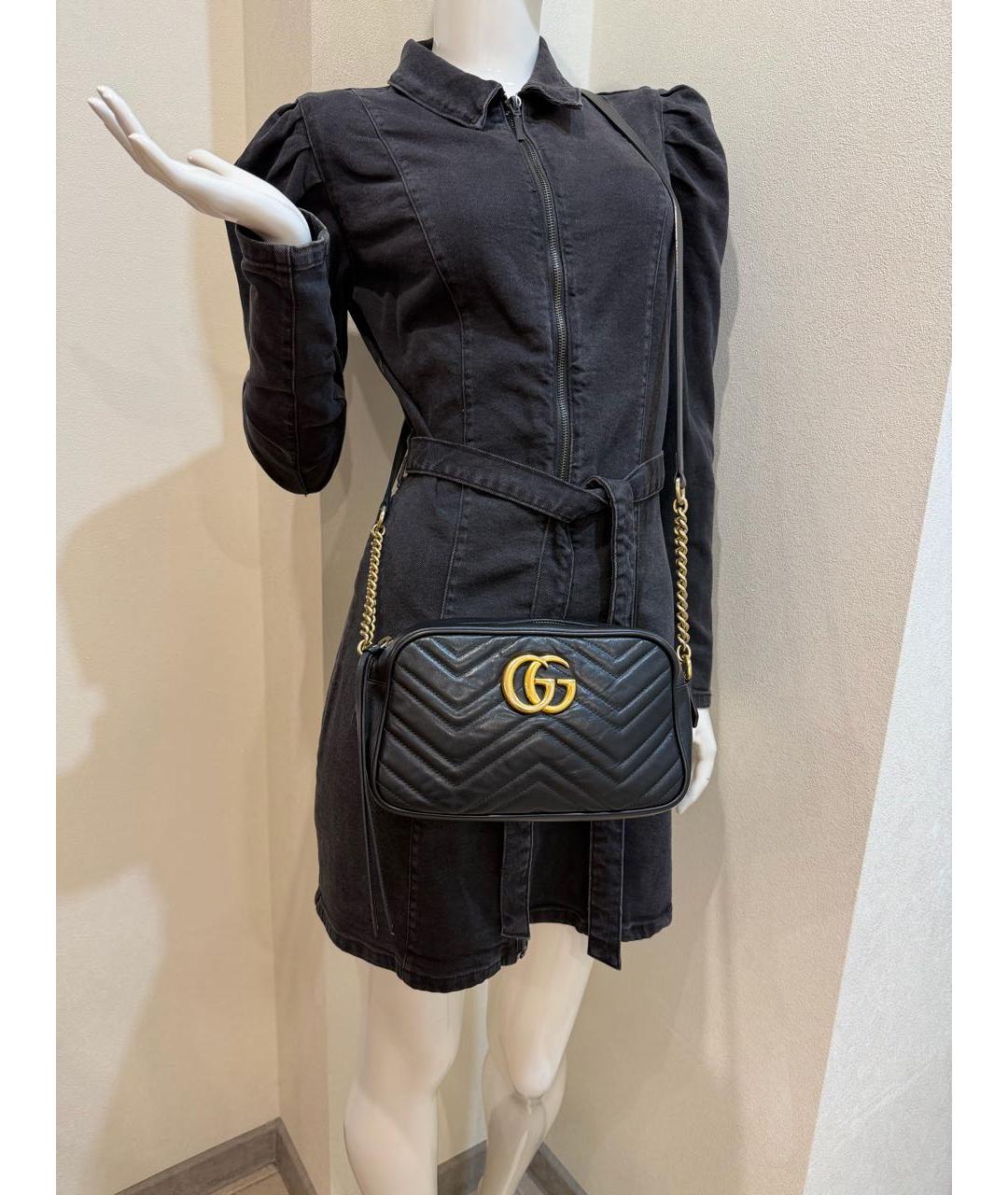 GUCCI Черная кожаная сумка через плечо, фото 8