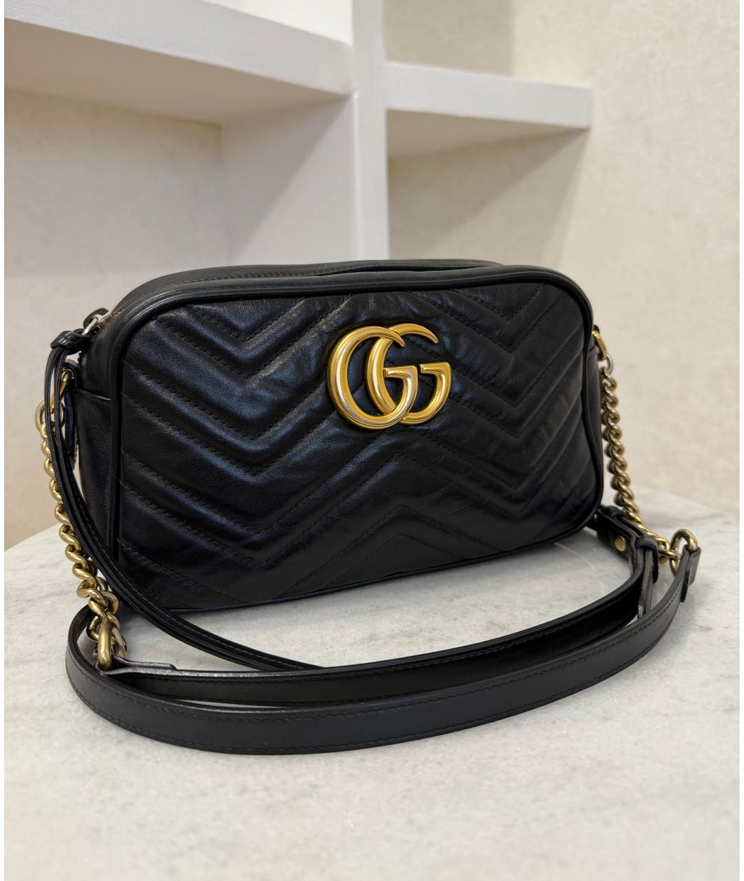 GUCCI Черная кожаная сумка через плечо, фото 3