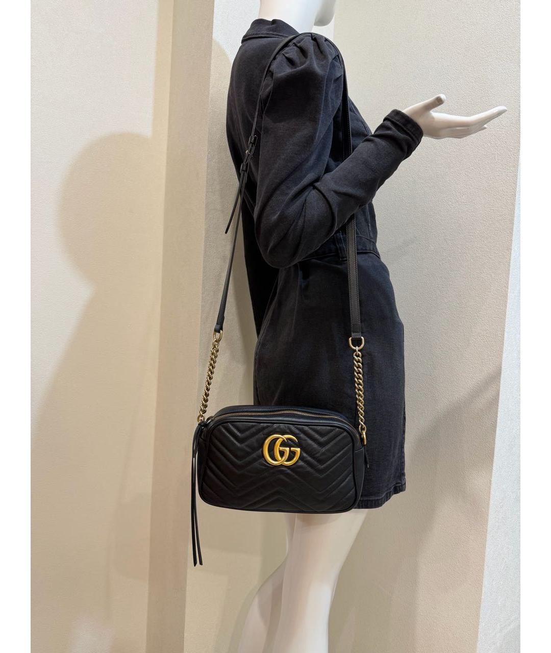 GUCCI Черная кожаная сумка через плечо, фото 7