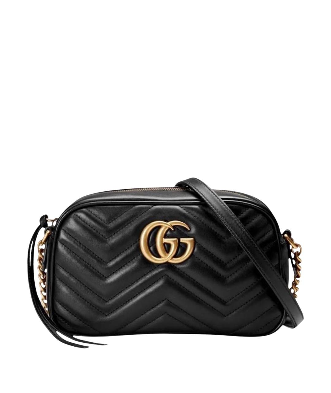 GUCCI Черная кожаная сумка через плечо, фото 1