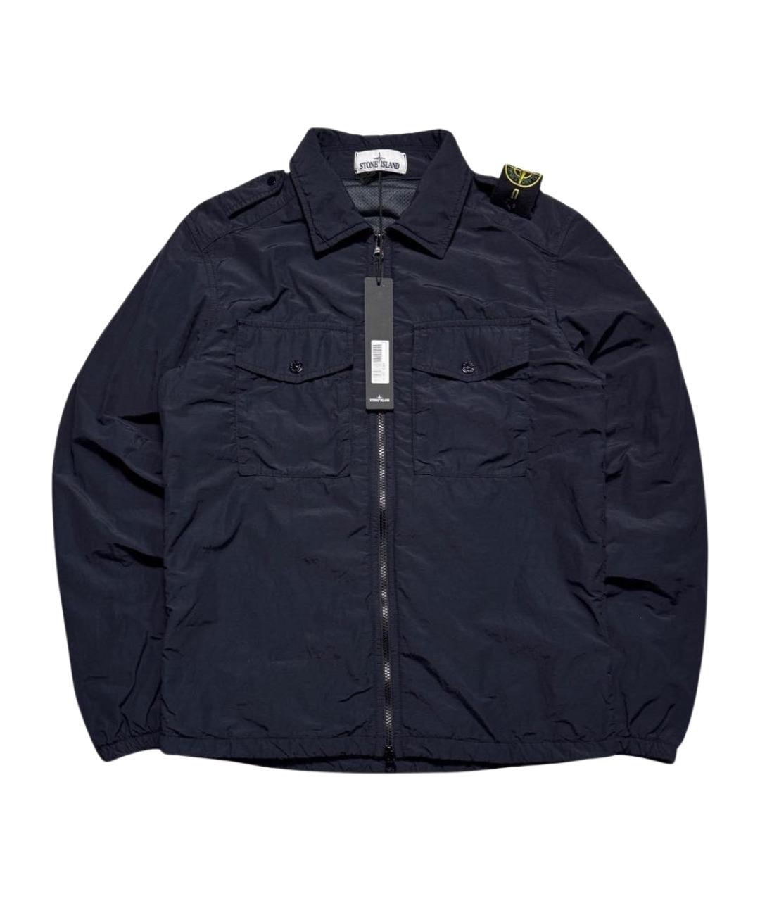 STONE ISLAND Темно-синяя полиамидовая куртка, фото 1