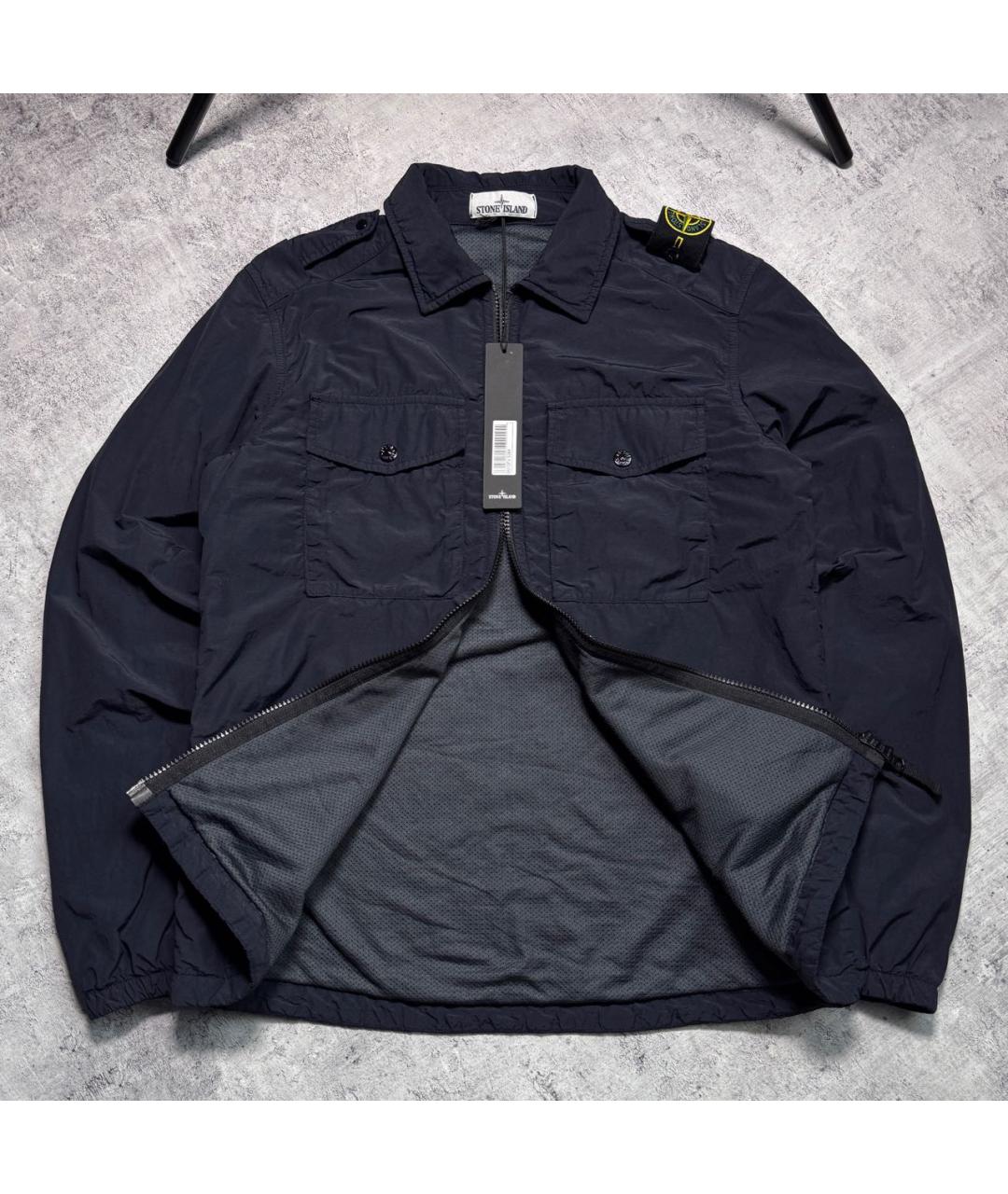 STONE ISLAND Темно-синяя полиамидовая куртка, фото 2
