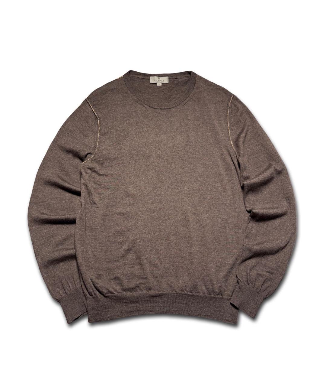 CANALI Коричневый шерстяной джемпер / свитер, фото 1