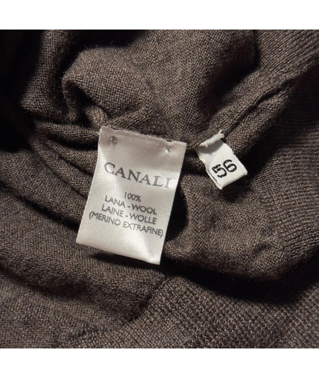 CANALI Коричневый шерстяной джемпер / свитер, фото 4