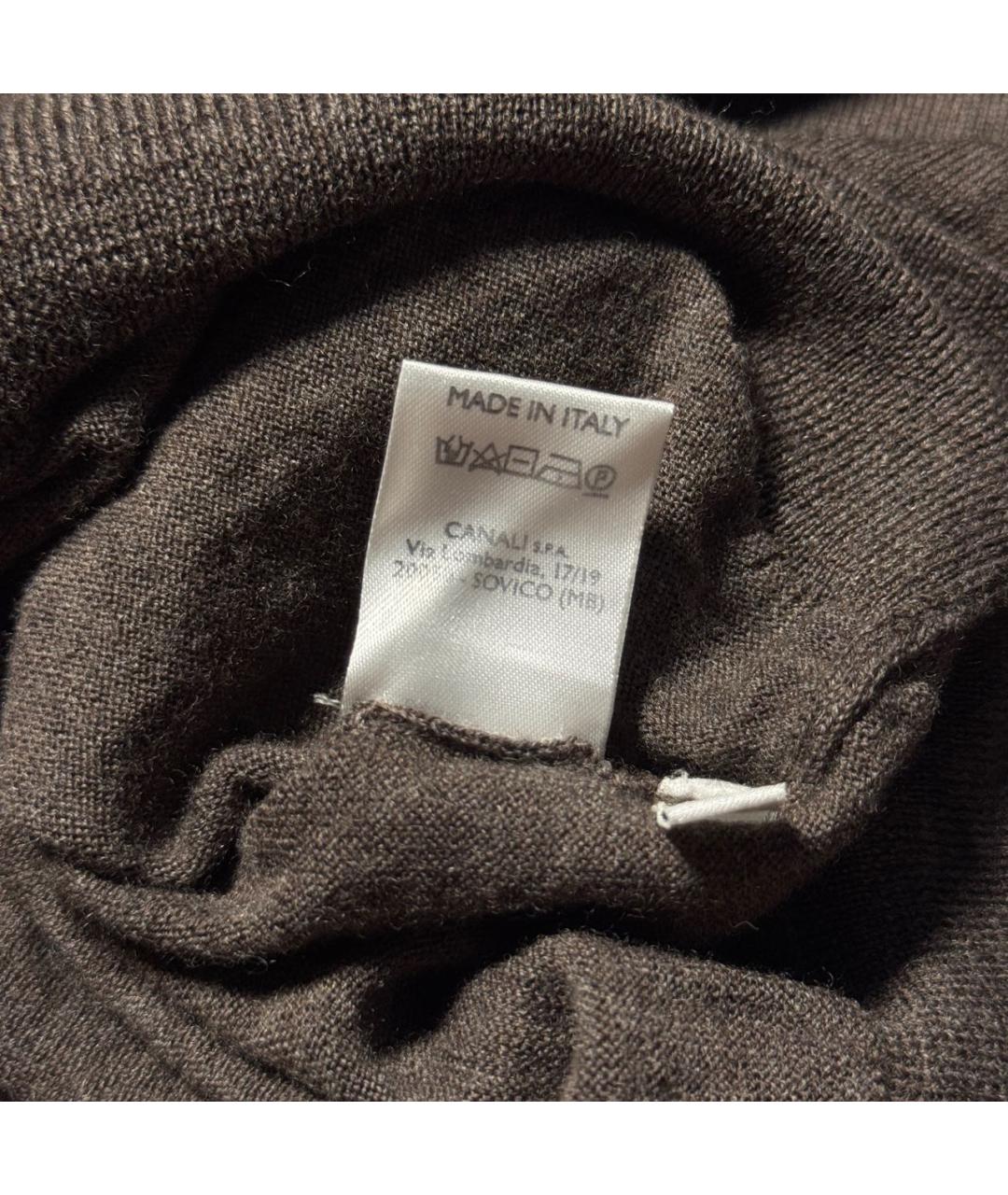 CANALI Коричневый шерстяной джемпер / свитер, фото 5