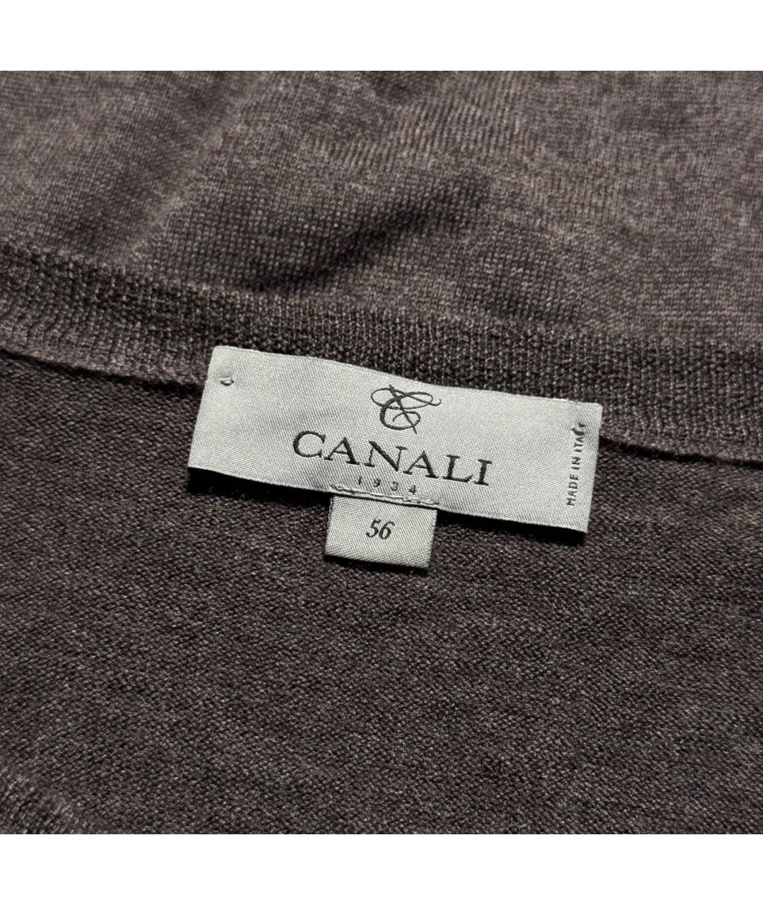 CANALI Коричневый шерстяной джемпер / свитер, фото 3