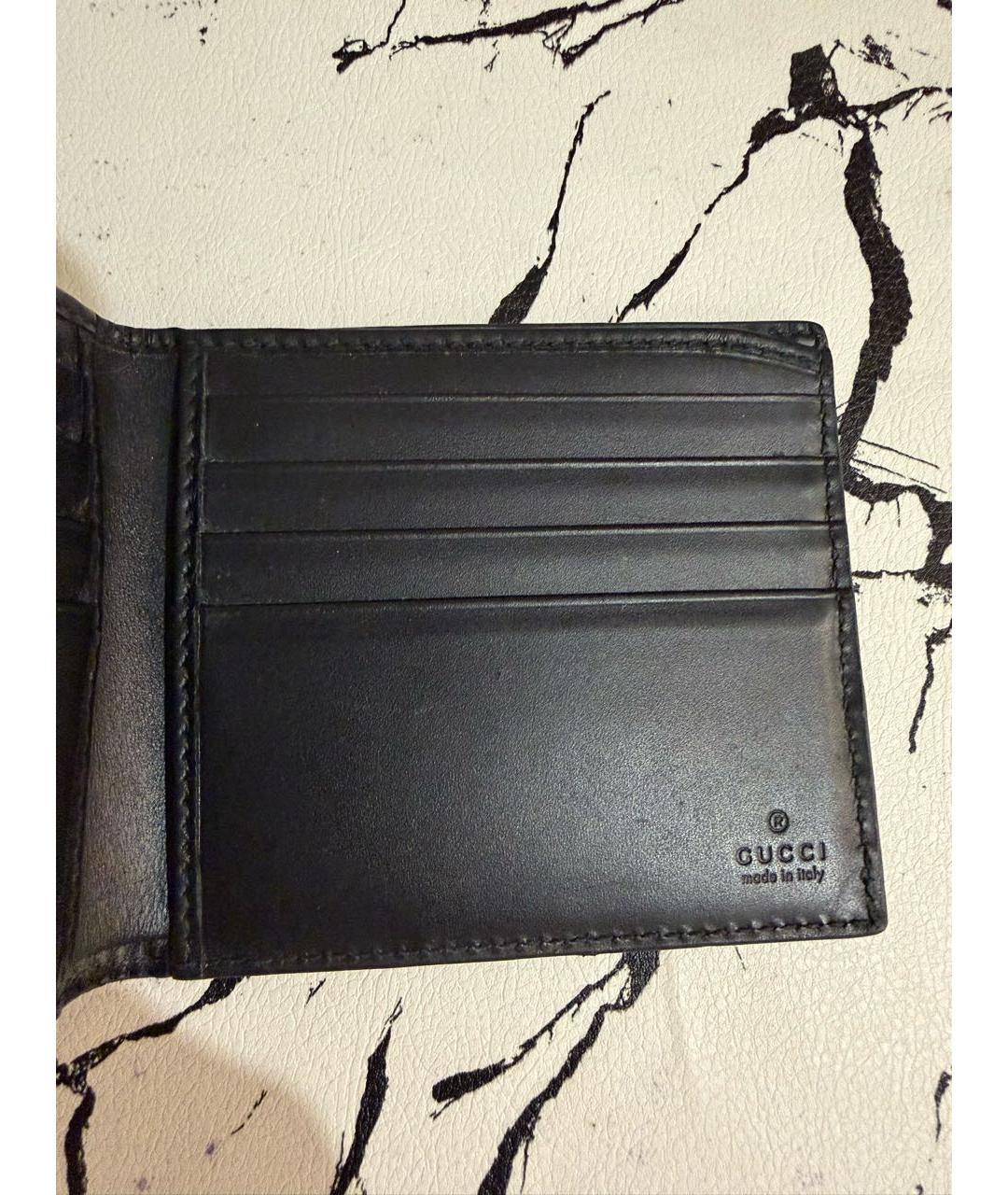 GUCCI Черный кожаный кошелек, фото 4