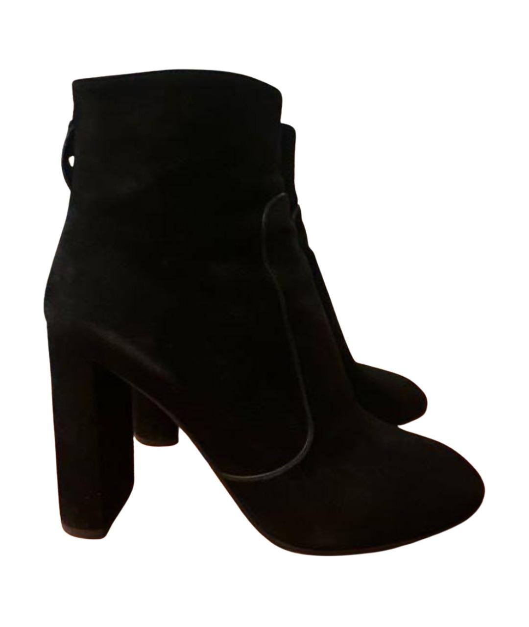 LOUIS VUITTON Черные замшевые полусапоги, фото 1