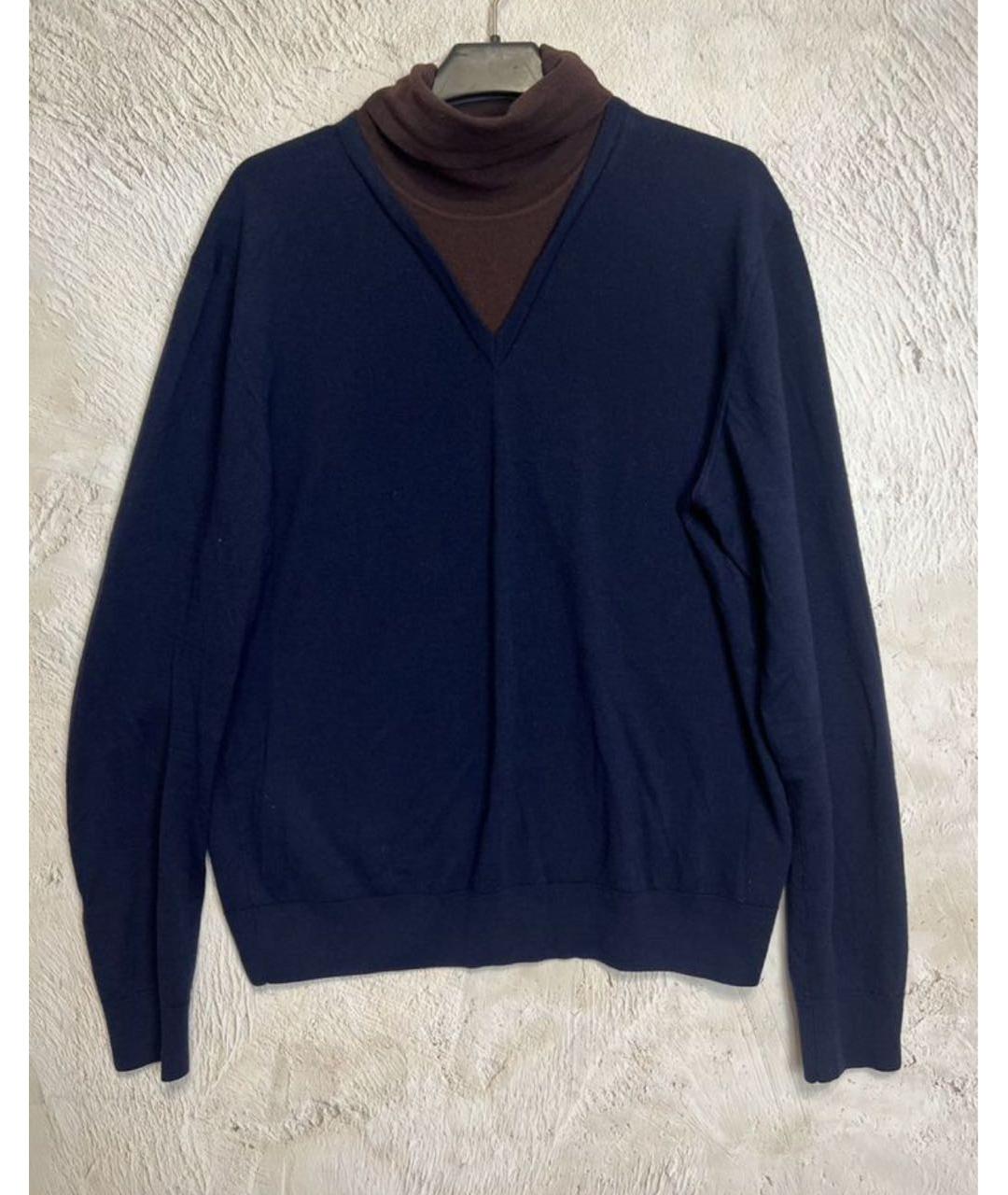PRADA Темно-синий шерстяной джемпер / свитер, фото 7
