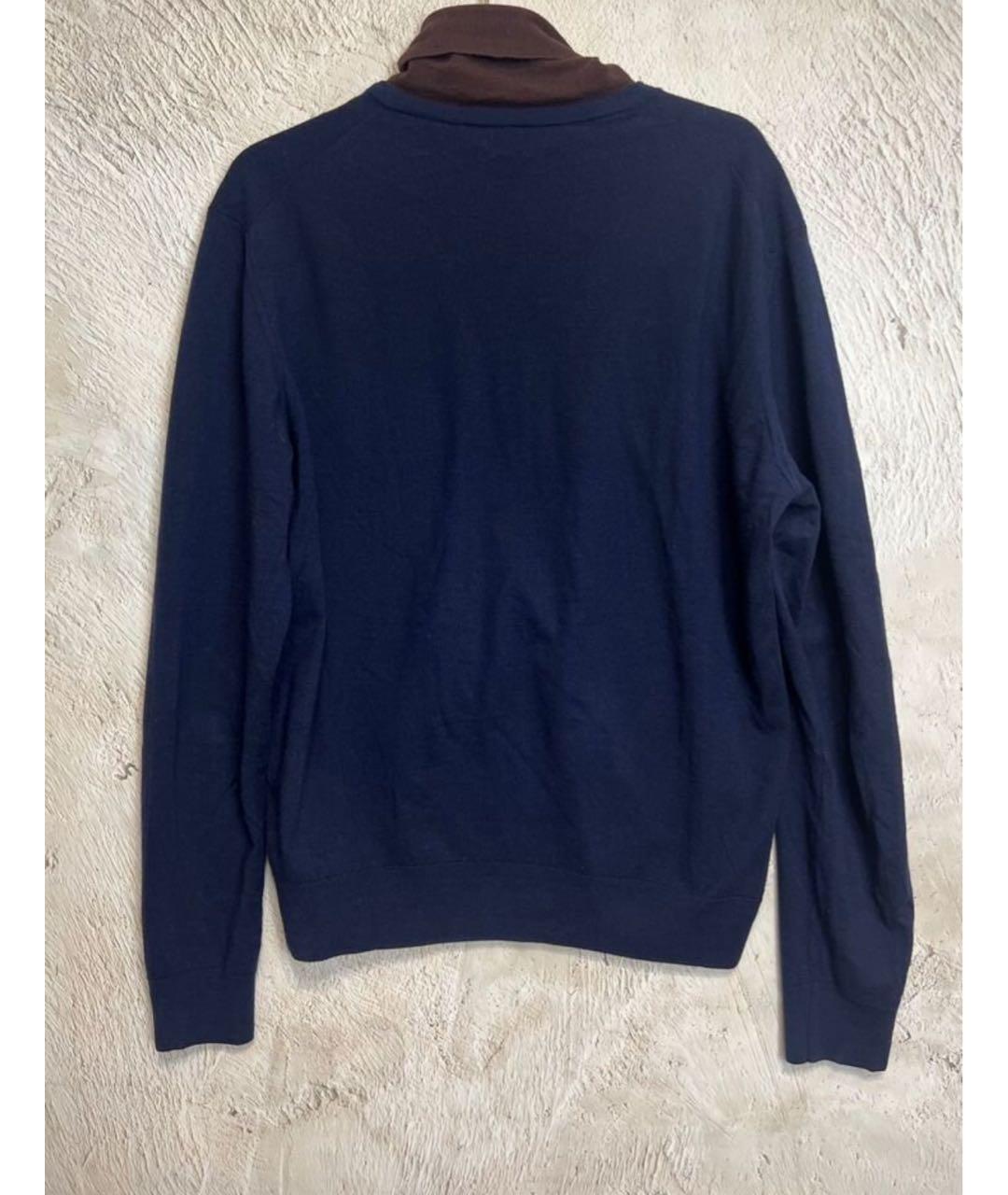 PRADA Темно-синий шерстяной джемпер / свитер, фото 2
