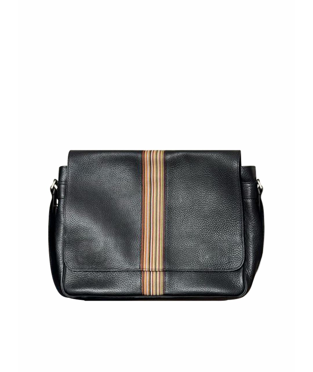 PAUL SMITH Черная кожаная сумка на плечо, фото 5