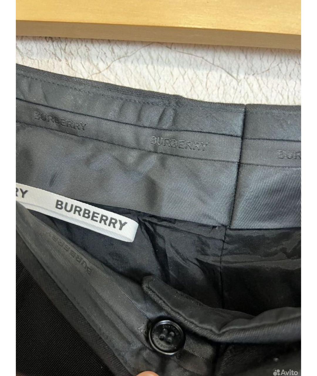 BURBERRY Черные шерстяные брюки узкие, фото 4