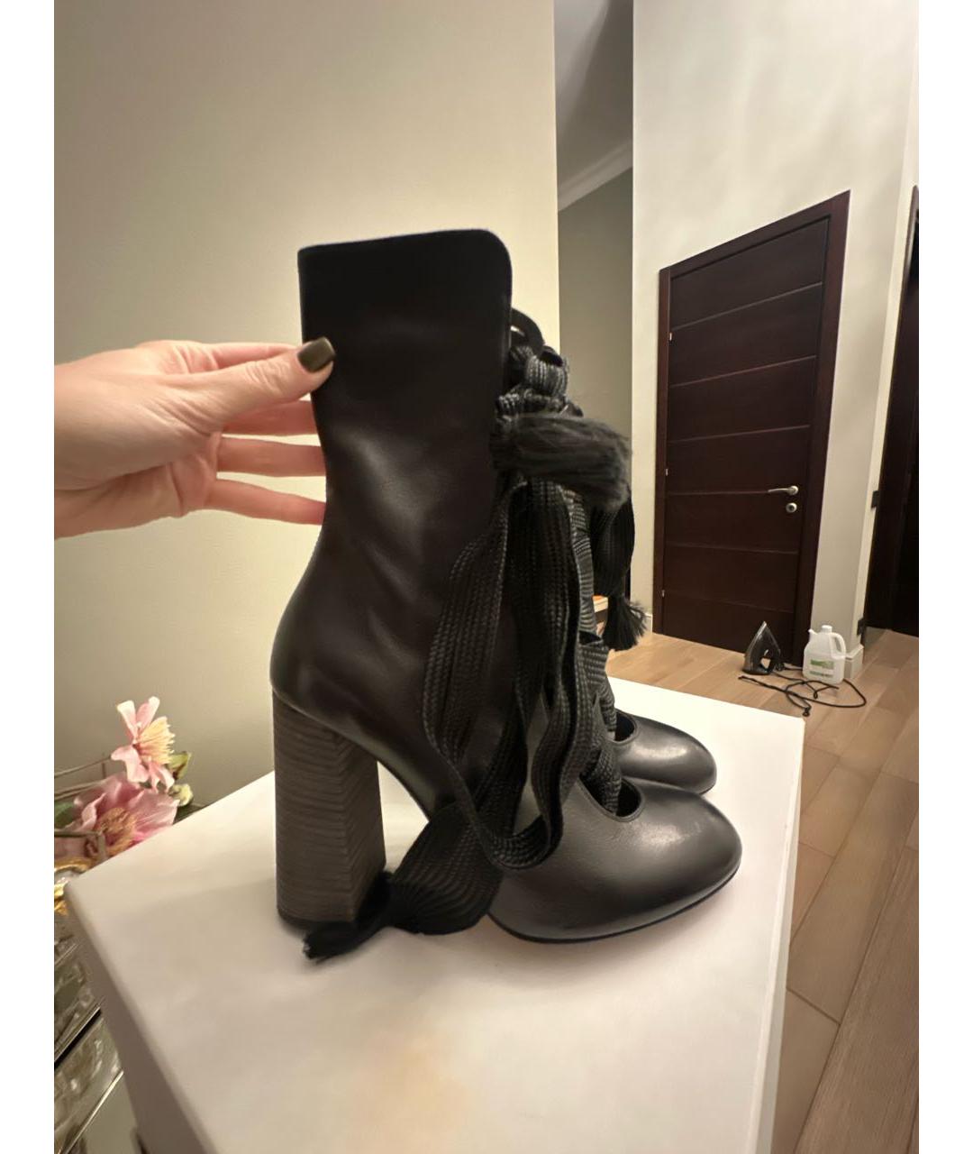 CHLOE Черные кожаные полусапоги, фото 5