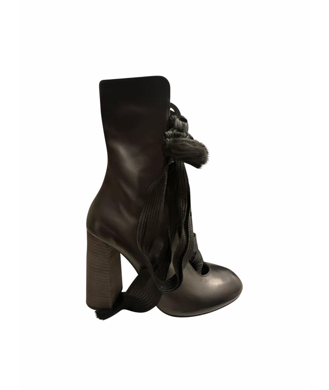 CHLOE Черные кожаные полусапоги, фото 1