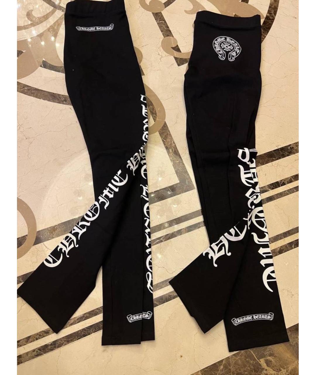 CHROME HEARTS Черные хлопковые леггинсы и велосипедки, фото 2