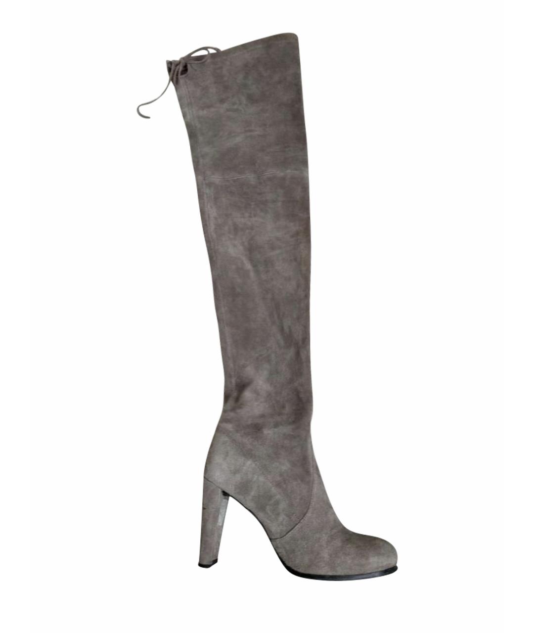 STUART WEITZMAN Серые замшевые ботфорты, фото 1