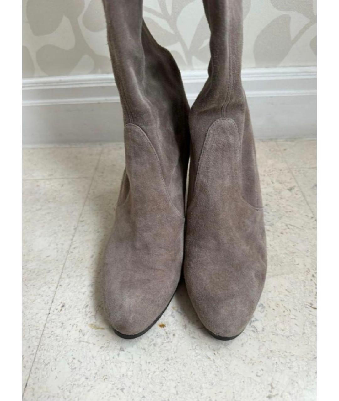 STUART WEITZMAN Серые замшевые ботфорты, фото 2