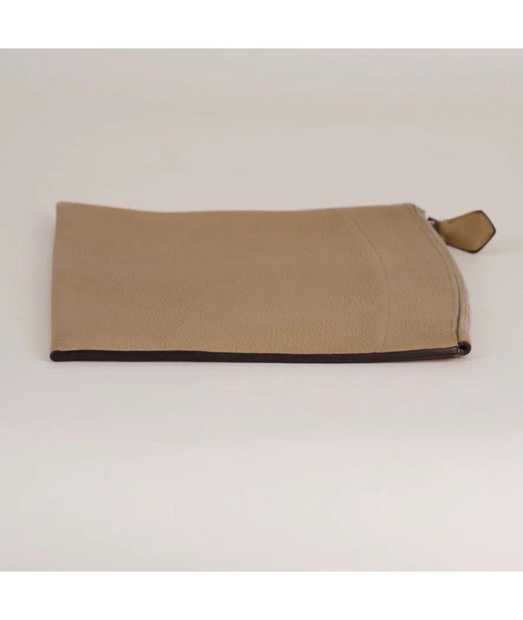 HERMES Бежевая кожаная папка для документов, фото 3