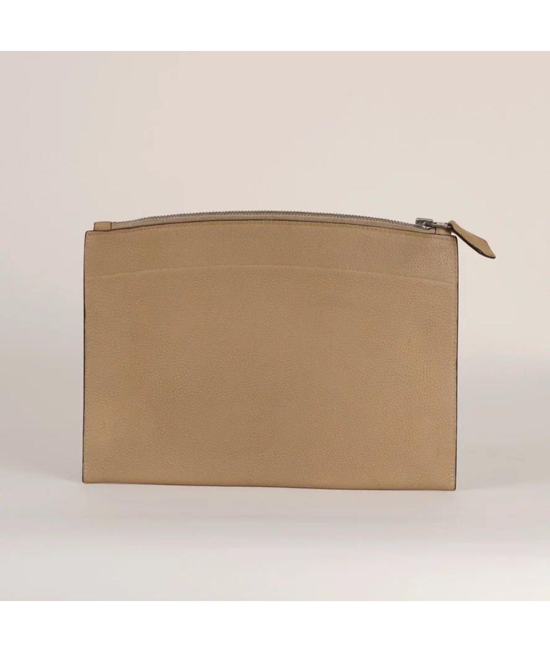 HERMES Бежевая кожаная папка для документов, фото 2