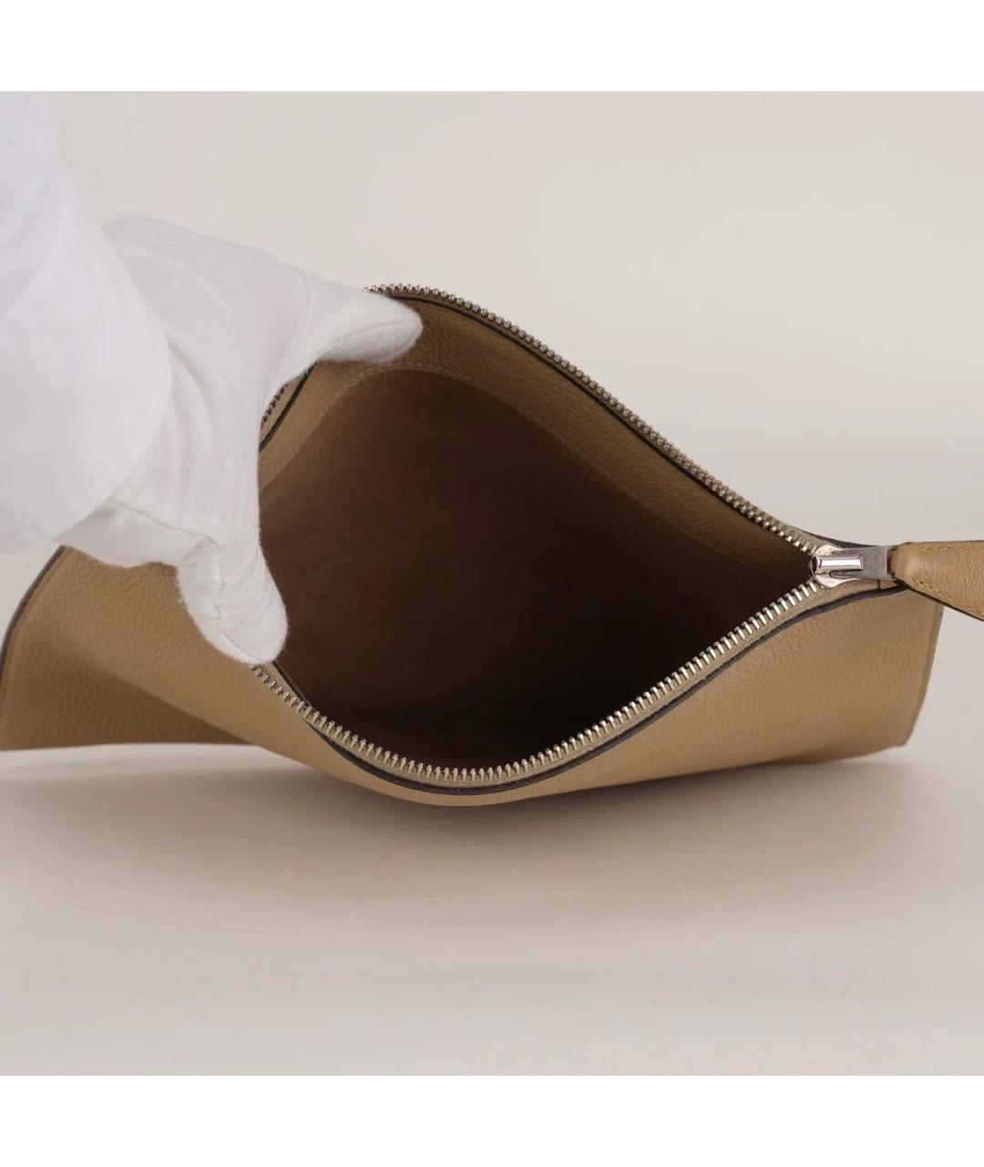 HERMES Бежевая кожаная папка для документов, фото 6