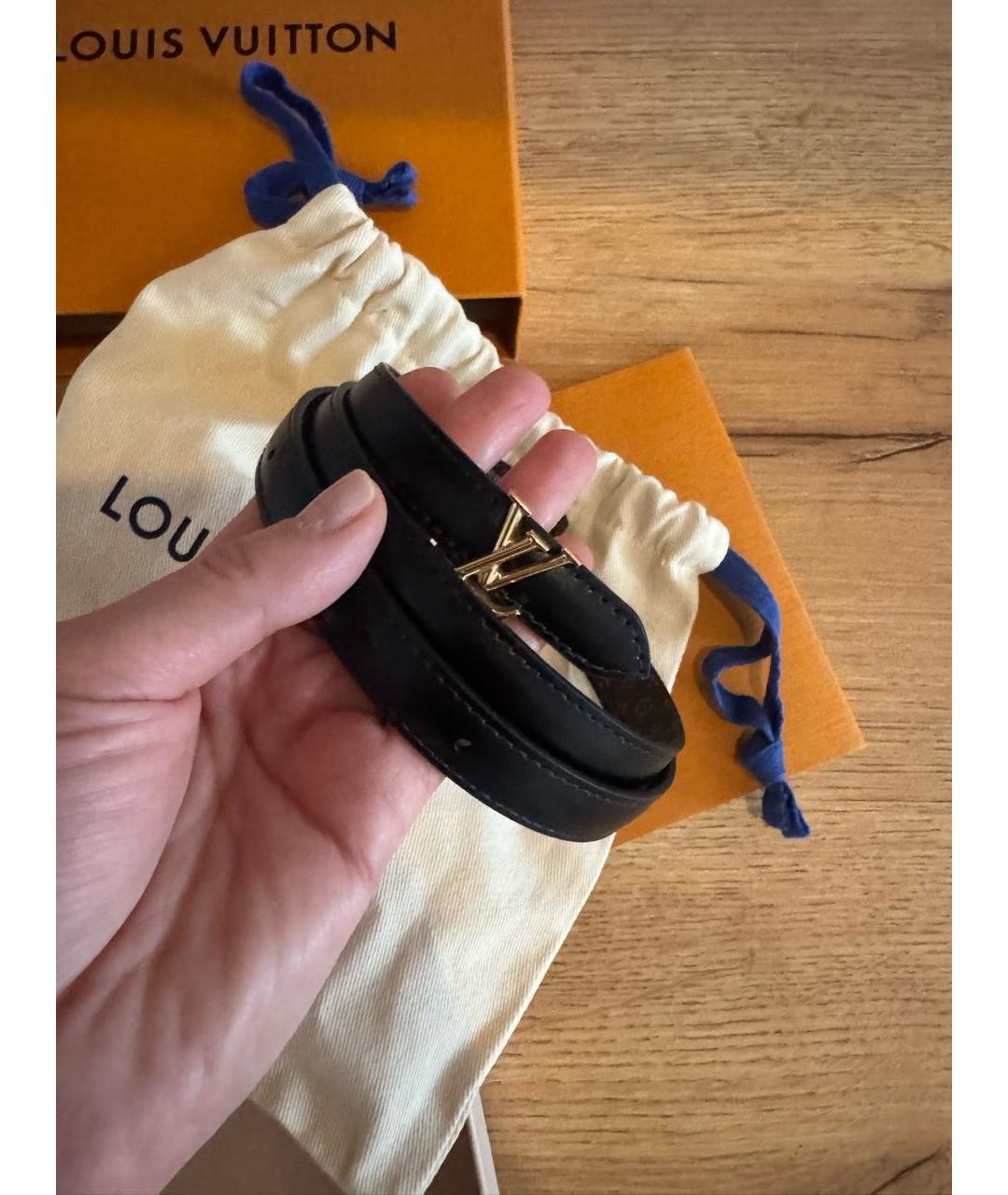 LOUIS VUITTON Черный кожаный ремень, фото 4