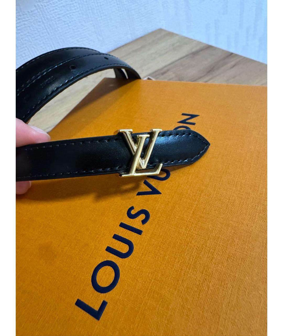 LOUIS VUITTON Черный кожаный ремень, фото 2