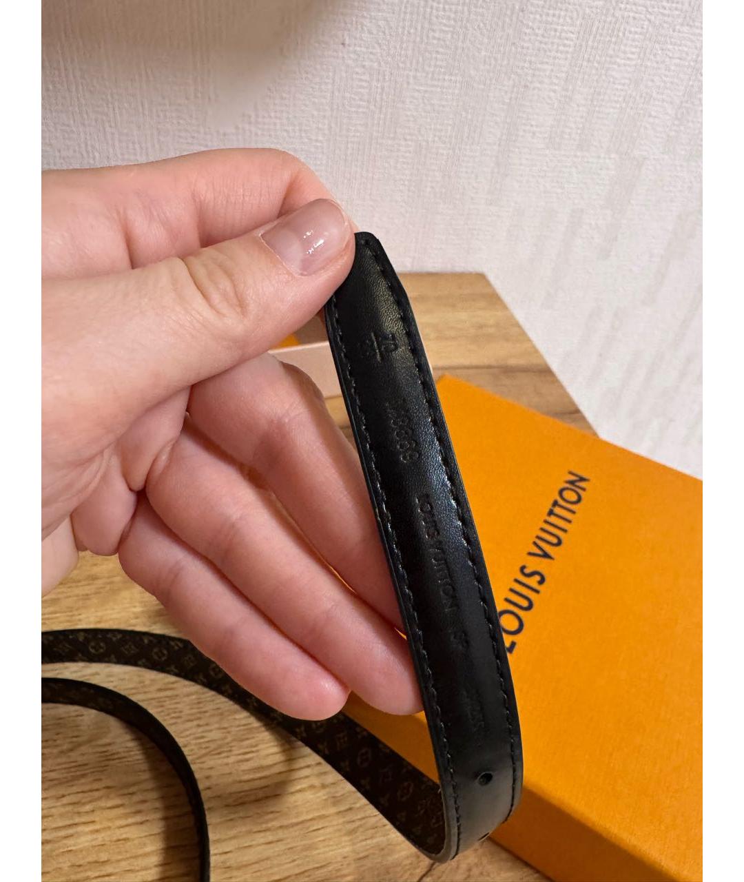 LOUIS VUITTON Черный кожаный ремень, фото 3