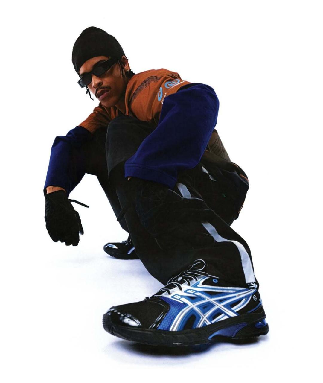 ASICS Черные текстильные низкие кроссовки / кеды, фото 6