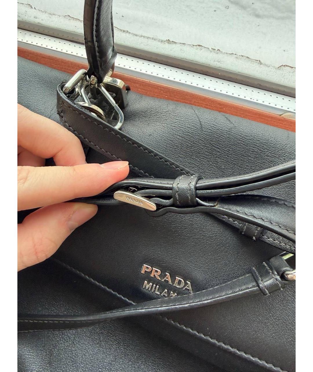 PRADA Черная кожаная поясная сумка, фото 5