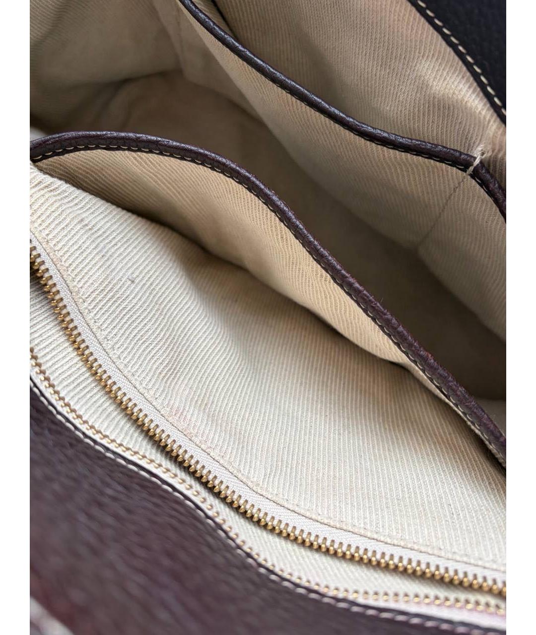 LORO PIANA Коричневая кожаная сумка тоут, фото 5