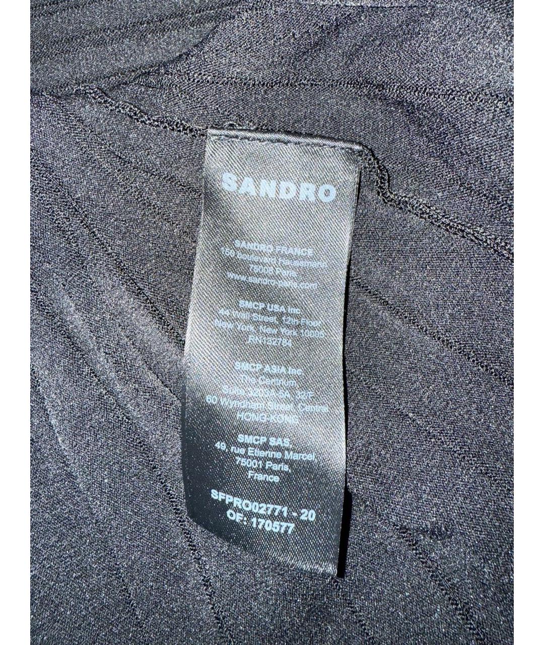 SANDRO Черное вискозное повседневное платье, фото 6