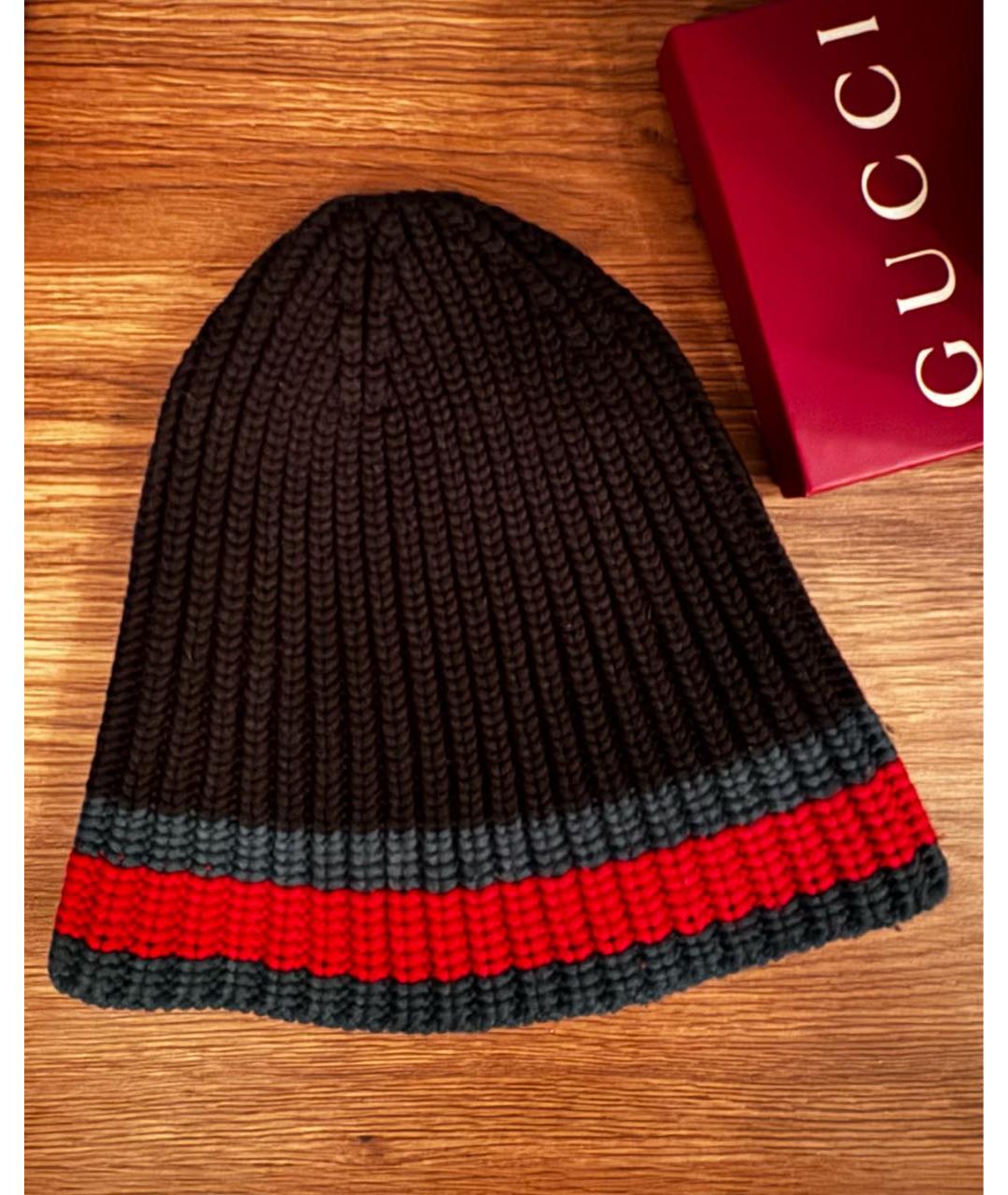 GUCCI Черная шерстяная шапка, фото 5