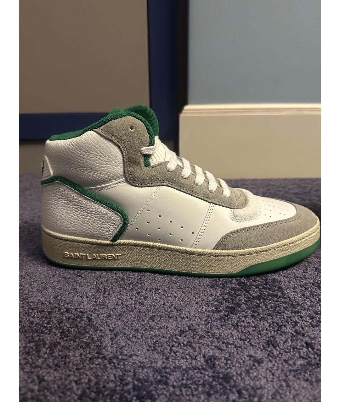 SAINT LAURENT Белые замшевые высокие кроссовки / кеды, фото 6