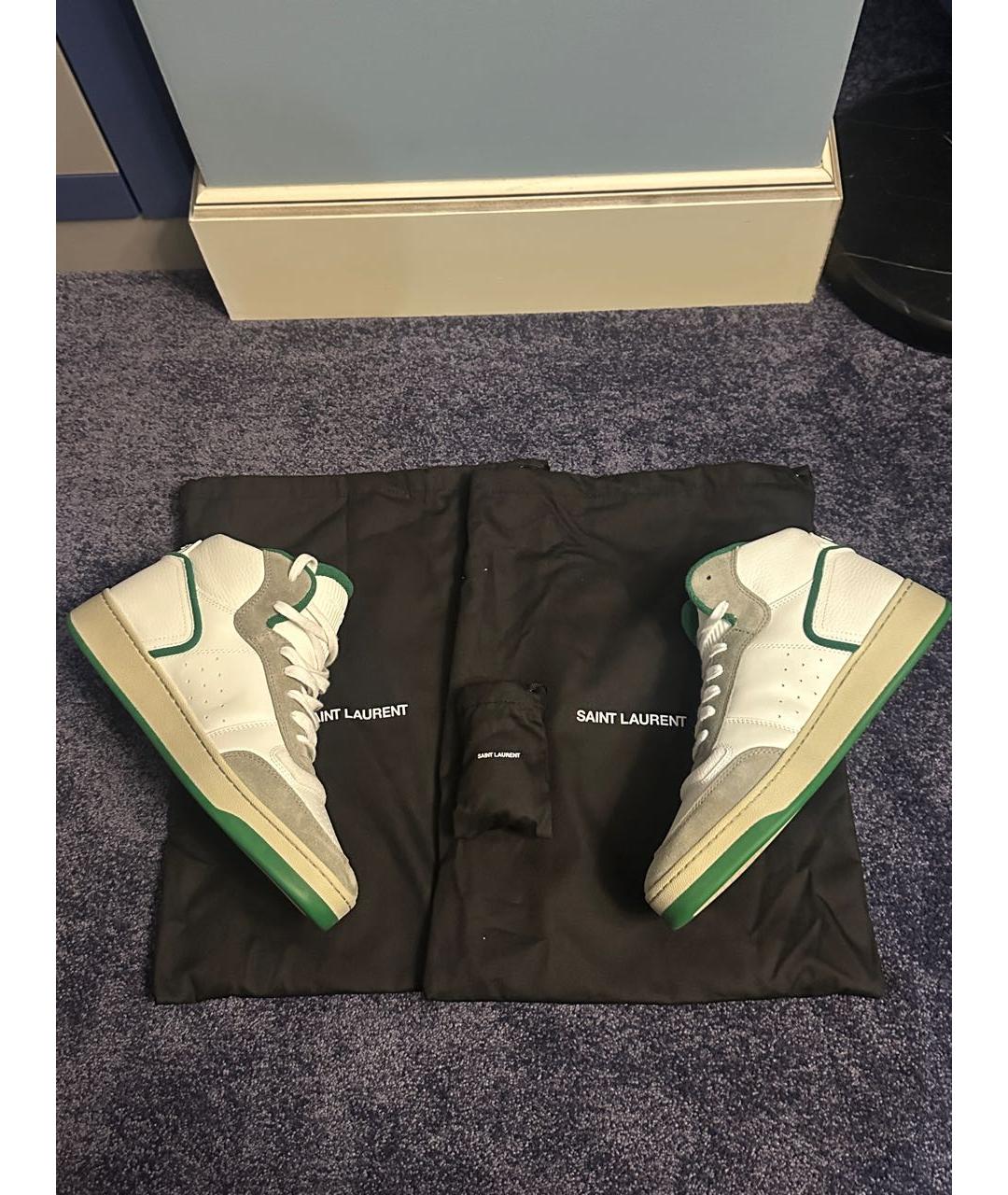 SAINT LAURENT Белые замшевые высокие кроссовки / кеды, фото 5