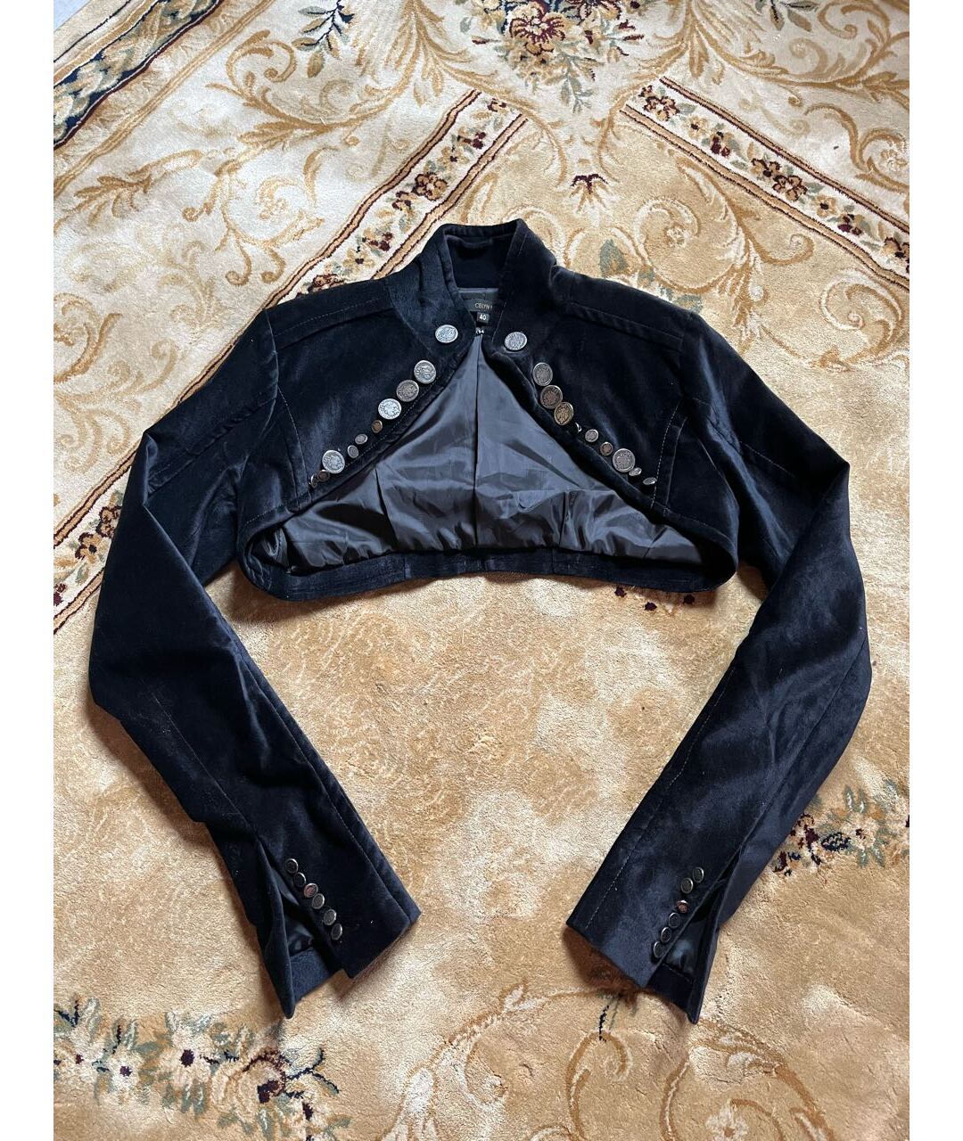 Celyn B Черный бархатный жакет/пиджак, фото 7