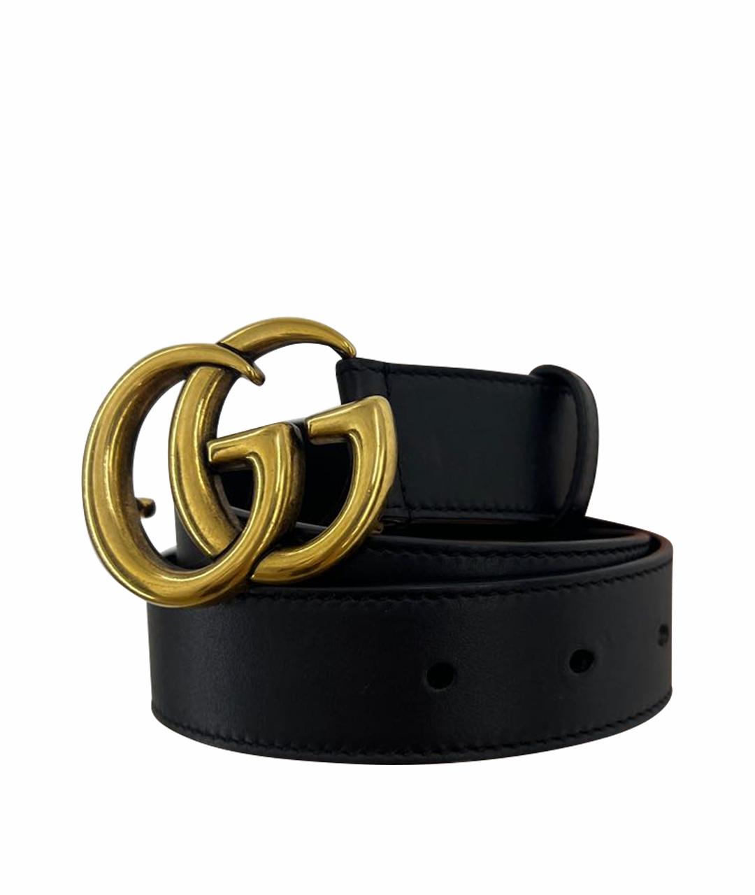 GUCCI Черный кожаный ремень, фото 1