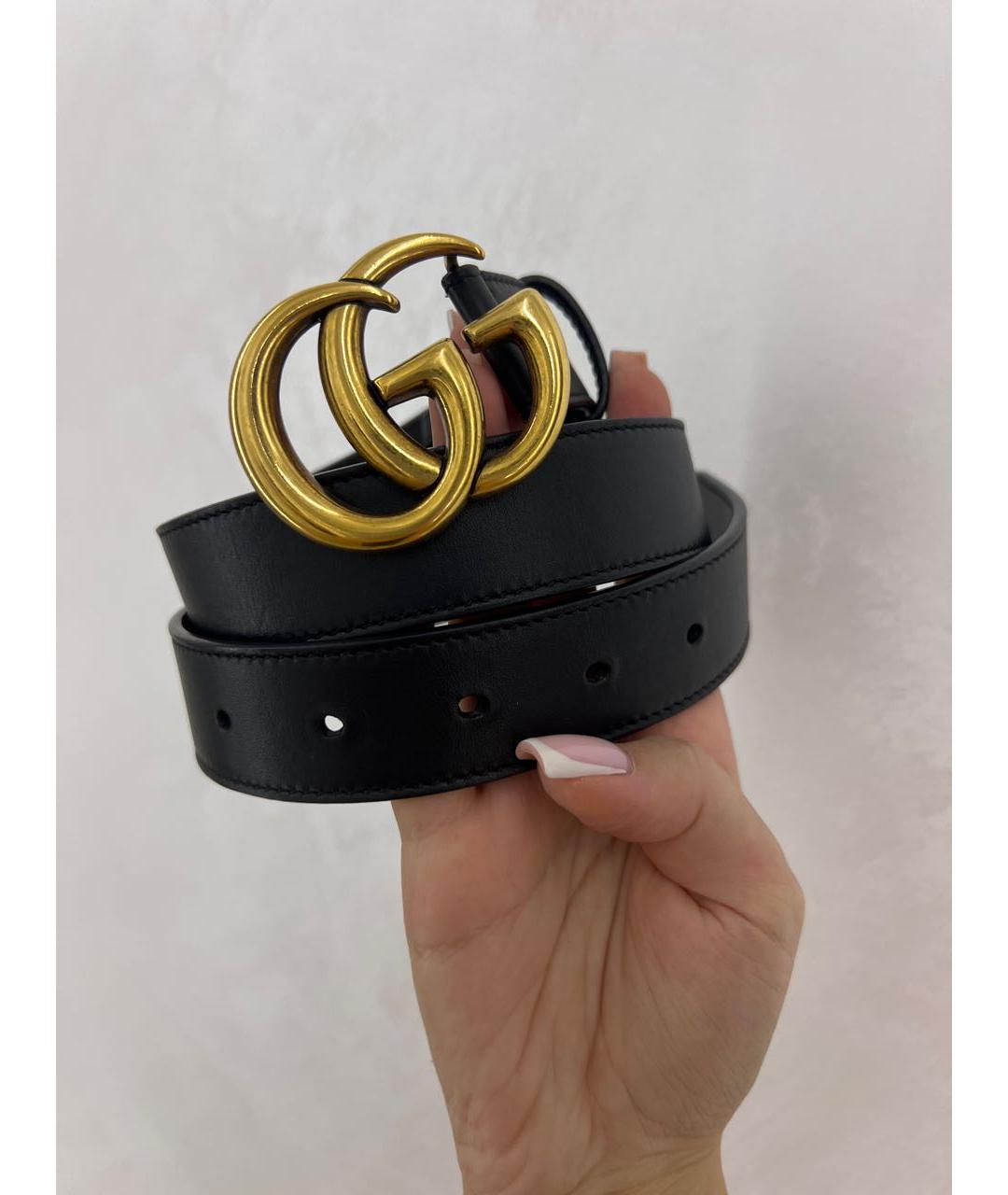 GUCCI Черный кожаный ремень, фото 6