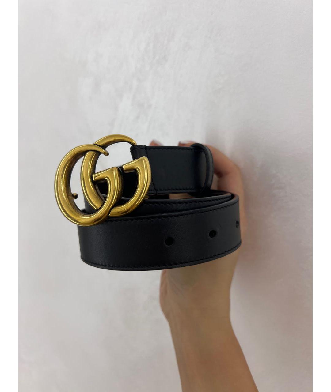 GUCCI Черный кожаный ремень, фото 5