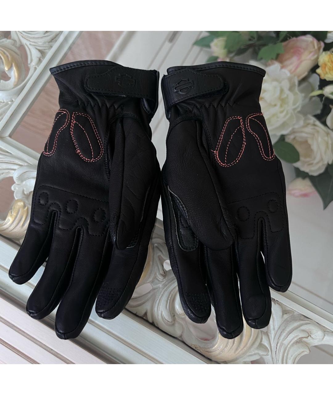 Harley Davidson Черные кожаные перчатки, фото 4