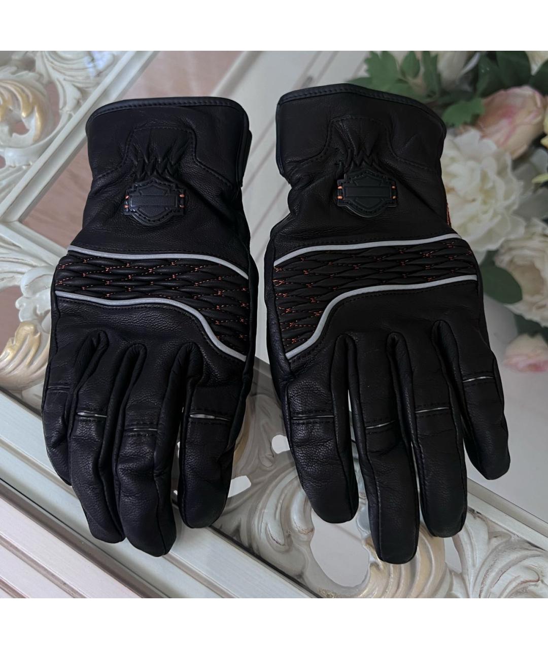 Harley Davidson Черные кожаные перчатки, фото 7