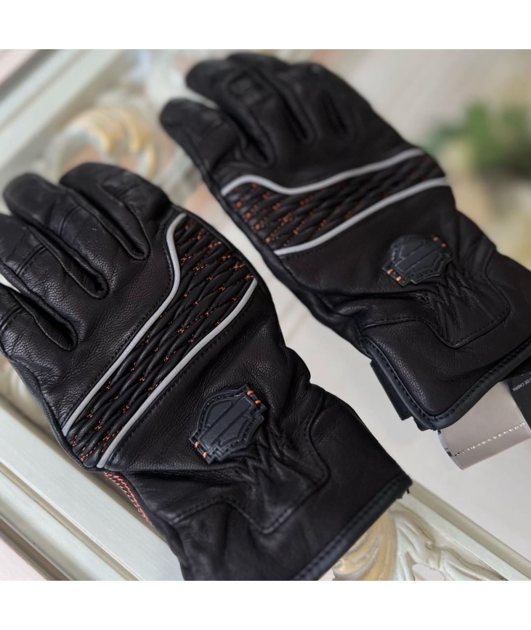 Harley Davidson Черные кожаные перчатки, фото 2