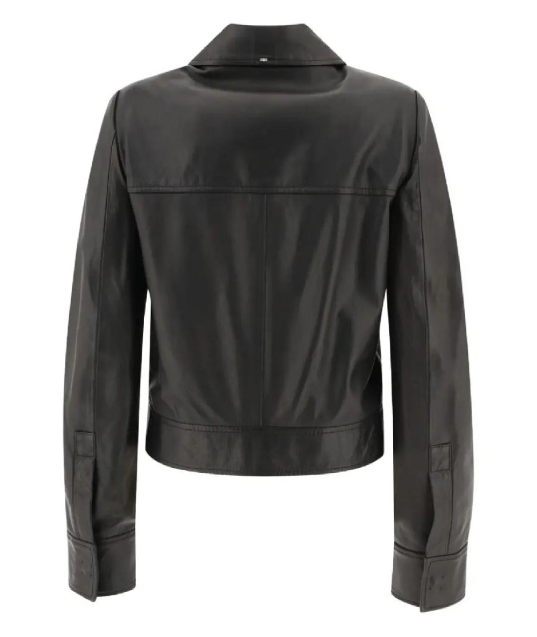 SPORTMAX Черная кожаная куртка, фото 2