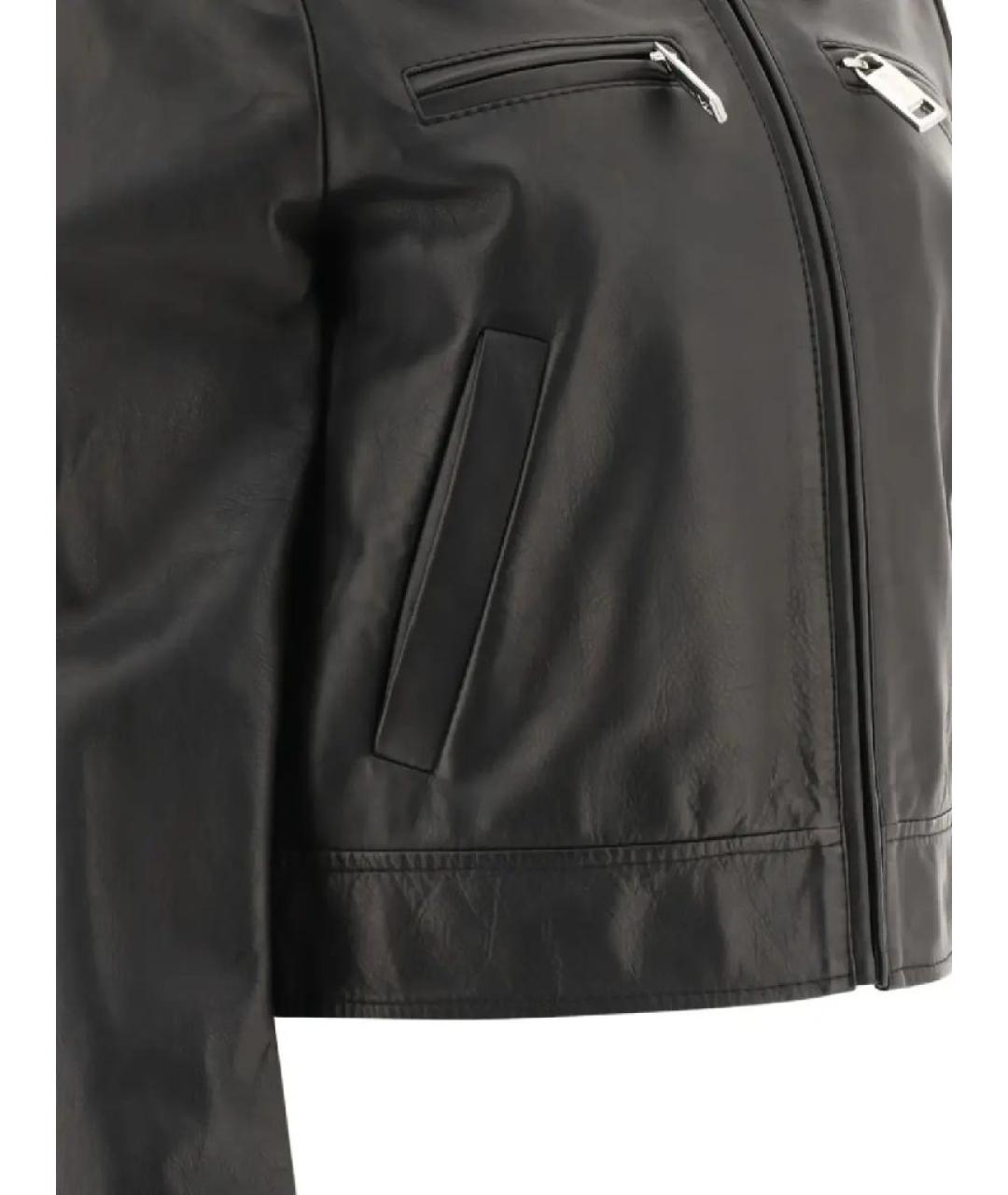 SPORTMAX Черная кожаная куртка, фото 4