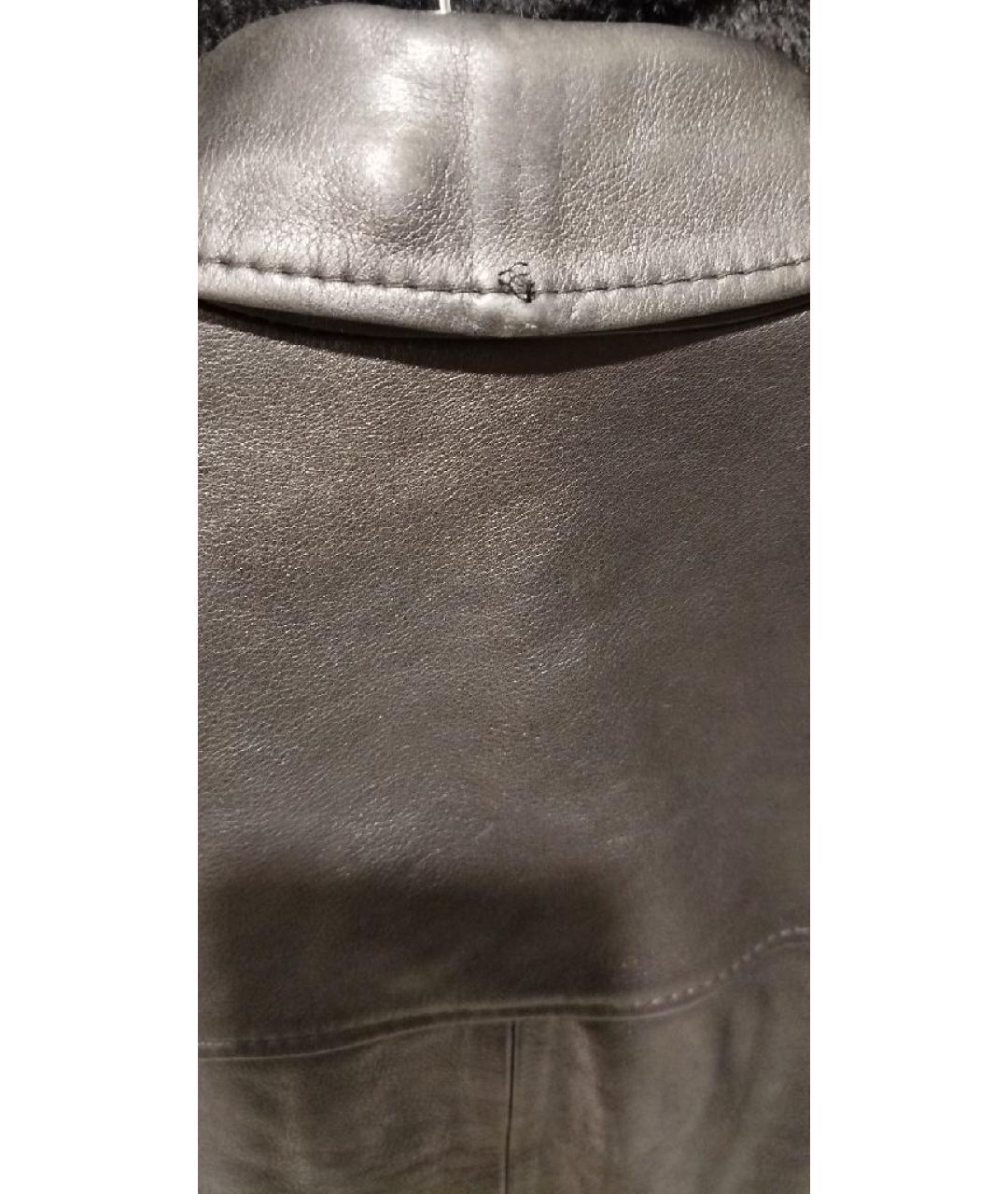 SPORTMAX Черная кожаная куртка, фото 9