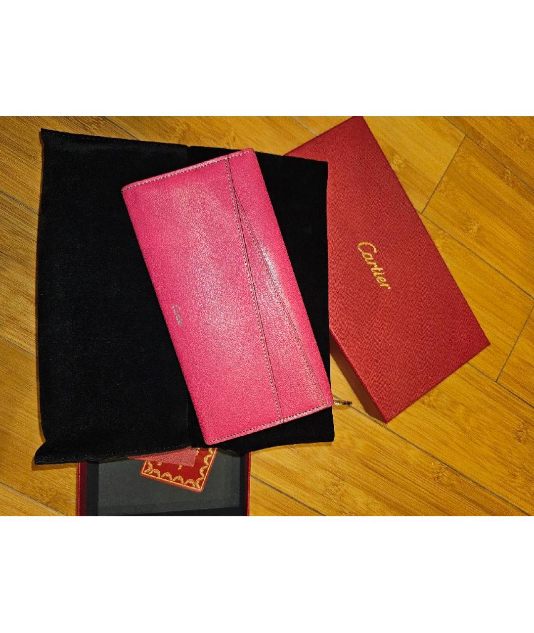 CARTIER Розовый кожаный кошелек, фото 2