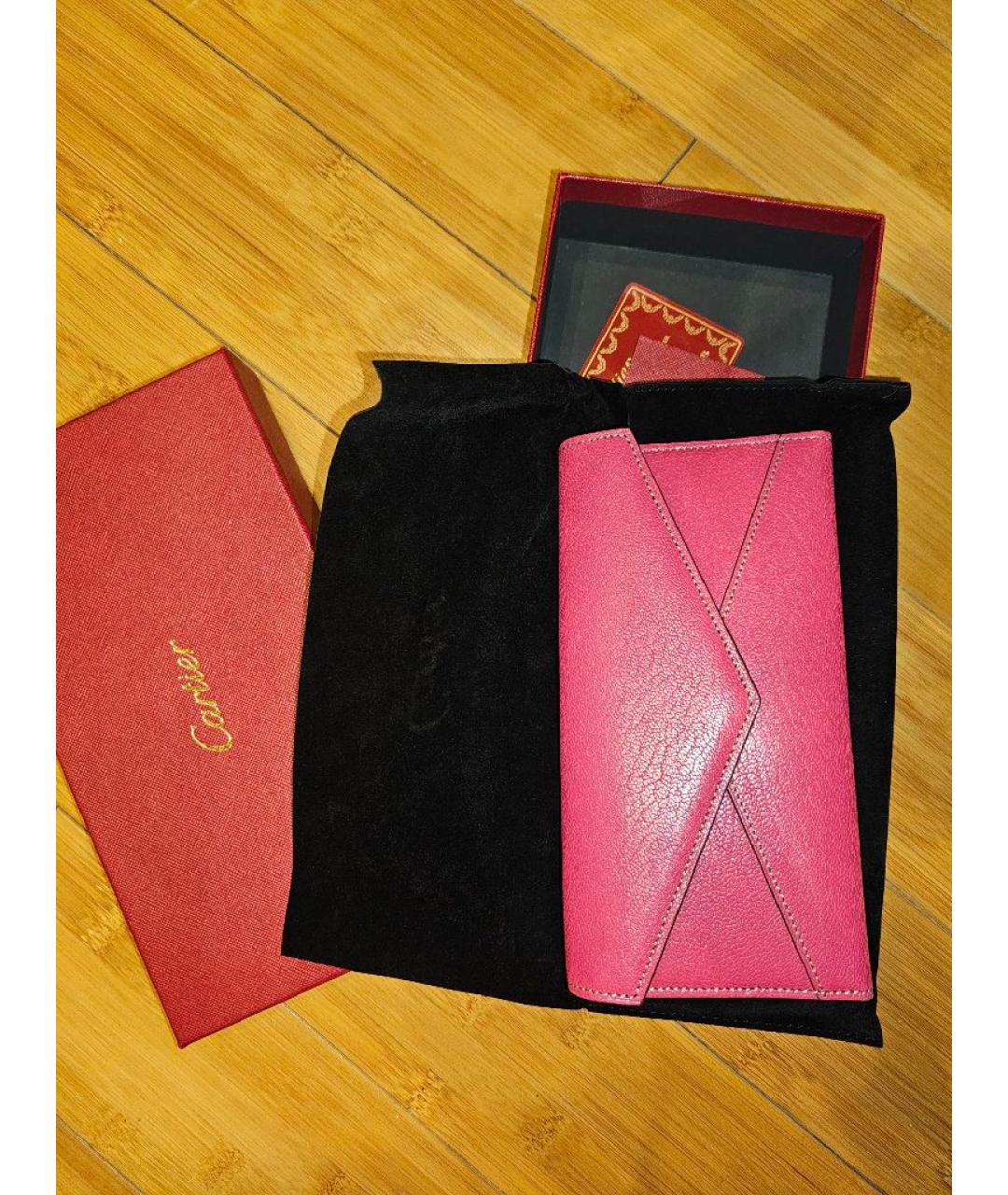 CARTIER Розовый кожаный кошелек, фото 5