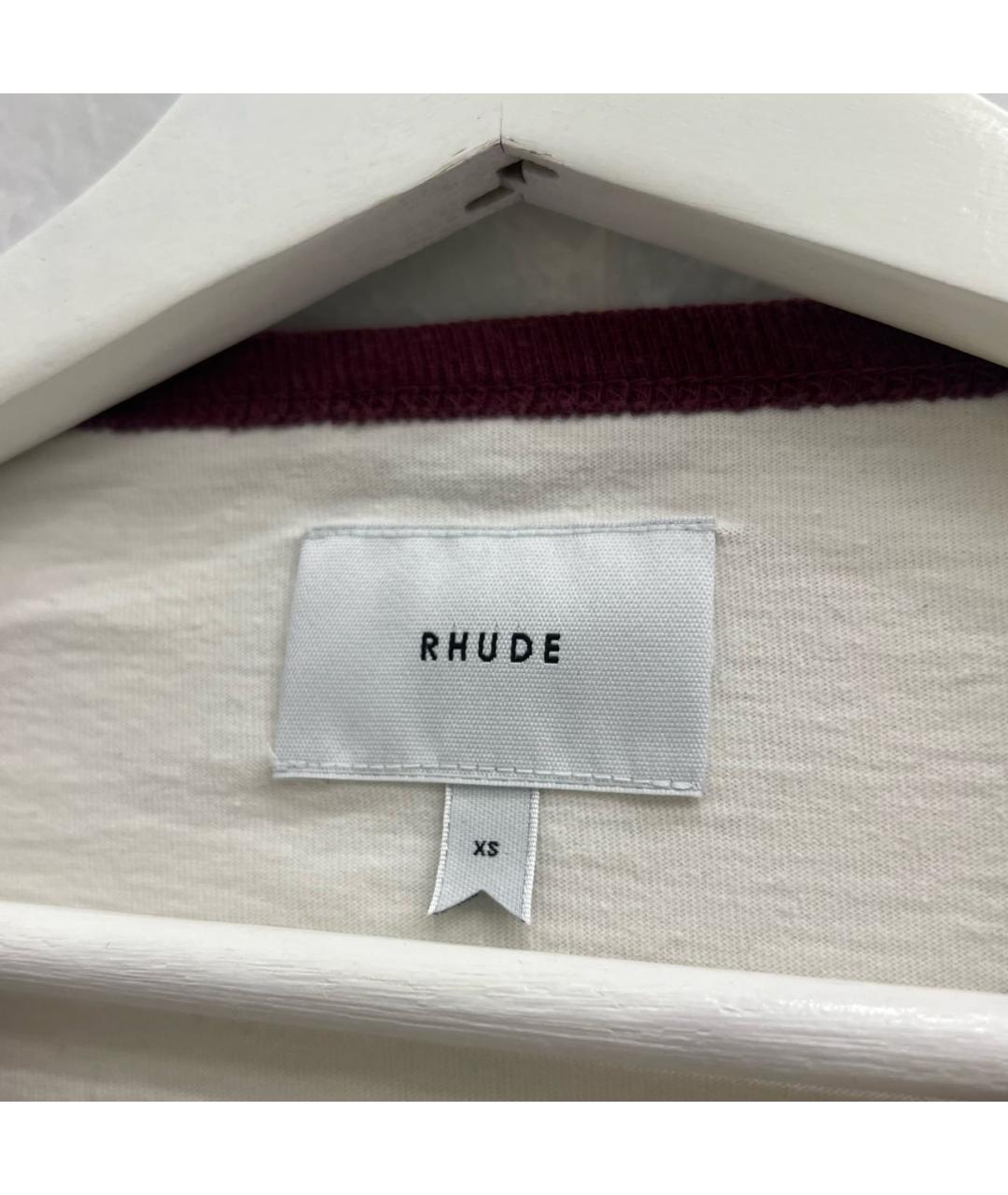 RHUDE Бордовая хлопковая футболка, фото 3