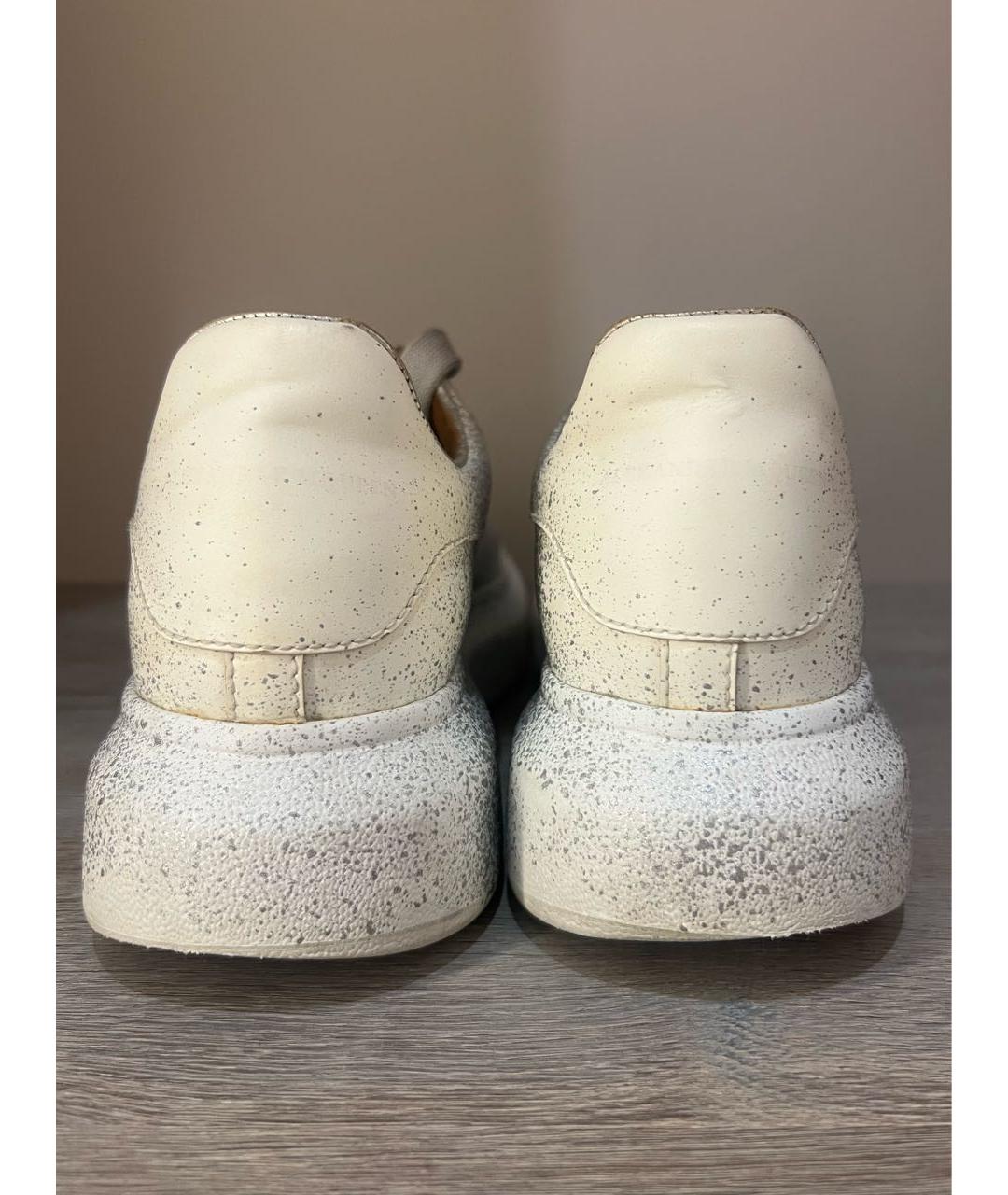 ALEXANDER MCQUEEN Серебряные кожаные кеды, фото 5